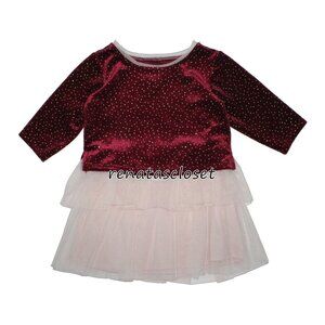 Petite Frais Baby Girls' 2-Fer Velvet & Tulle Dress NWT